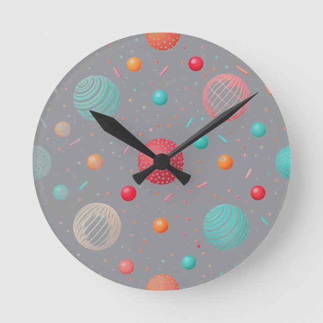 "Colourful Circles Modern Wall Clock (Front)