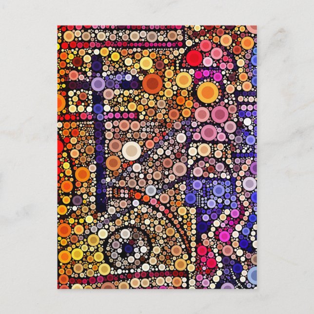 Colourful Circles Mosaic Southwestern Cross Design Postcard (Front)