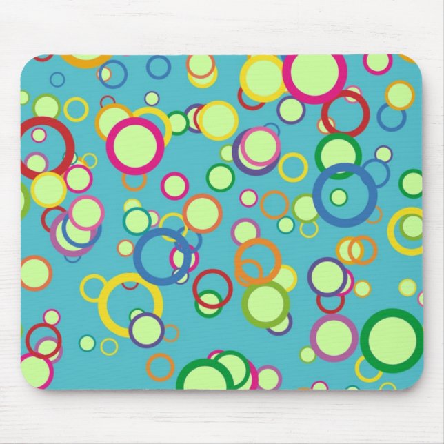 Colourful Circles Mouse Pad (Front)