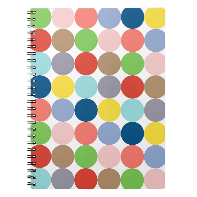 colourful circles of pastel colour... spiral notebook (Front)