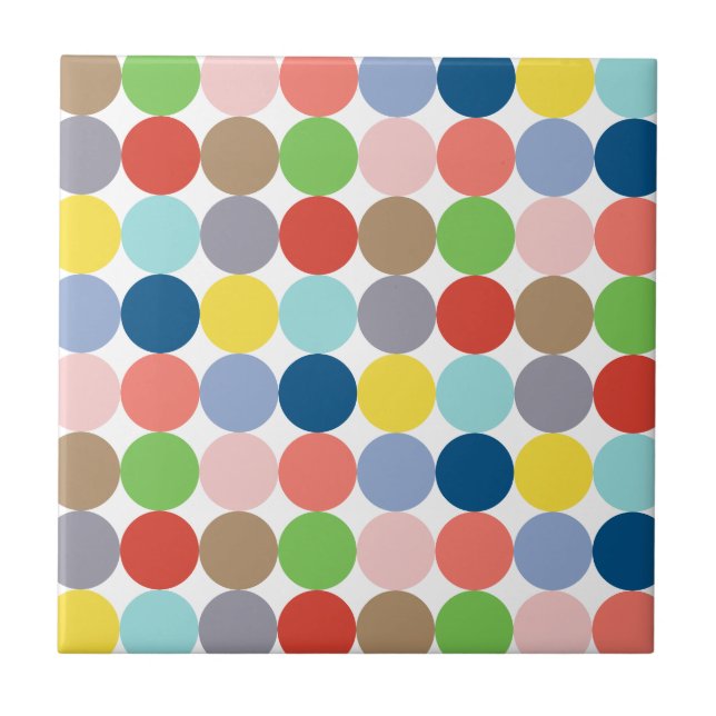 colourful circles of pastel colour... tile (Front)