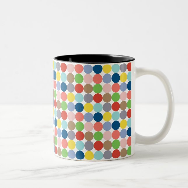 colourful circles of pastel colour... Two-Tone coffee mug (Right)