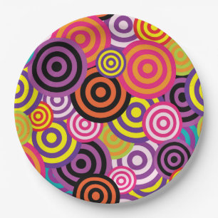 Colourful circles paper plate