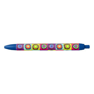 Colourful Circles Pattern Black Ink Pen