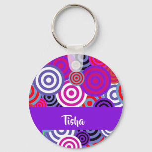 Colourful circles pattern key ring