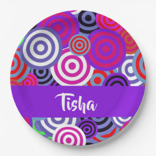 Colourful circles pattern paper plate