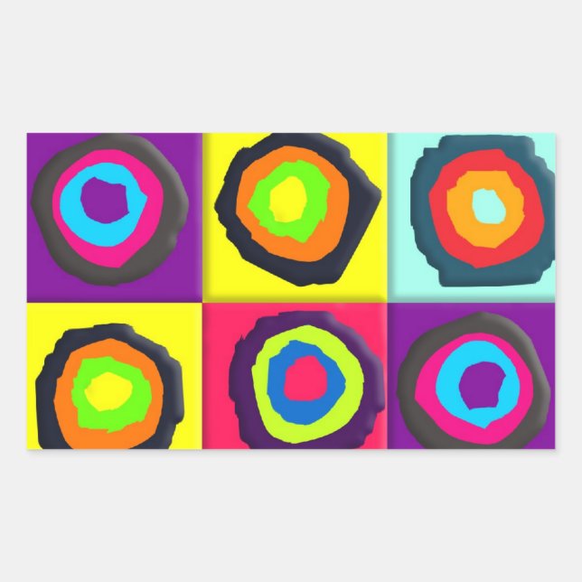 Colourful Circles Pattern Rectangular Sticker (Front)