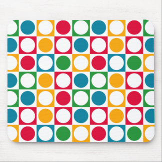 Colourful Circles & Squares Pattern Mouse Pad
