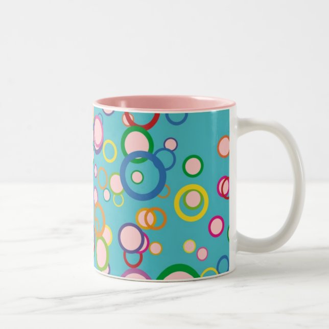 Colourful Circles Two-Tone Coffee Mug (Right)