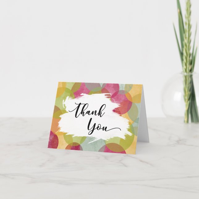 Colourful Circles, Unique Modern Design Thank You Card (Front)