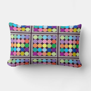 Colourful circular pattern pillow