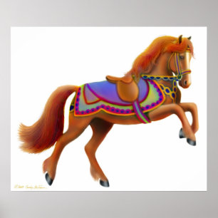 Colourful Circus Horse Print