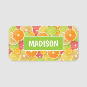 Colourful Citrus custom name Name Tag