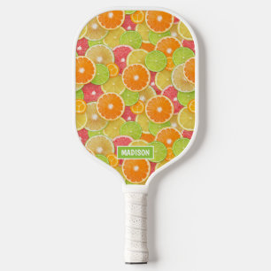 Colourful Citrus custom name Pickleball Paddle