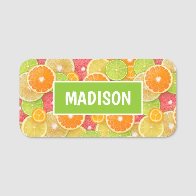 Colourful Citrus custom name Tag (Front)