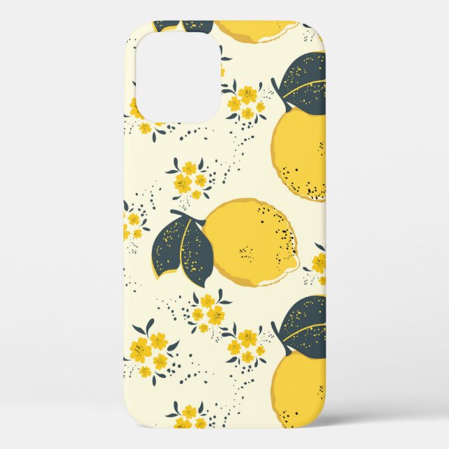 Colourful citrus, lemon flower pattern. Case-Mate iPhone case (Back)