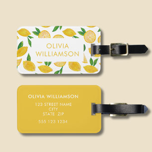 Colourful Citrus Lemon pattern Luggage Tag