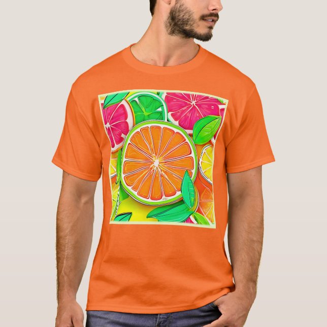 Colourful Citrus Pop Art T-Shirt (Front)