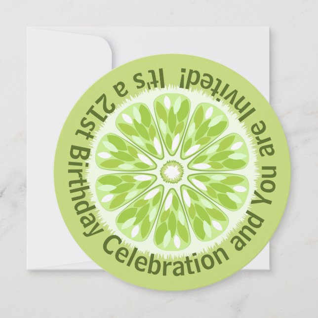 Colourful Citrus Slice Lime Birthday Invitation (Front)