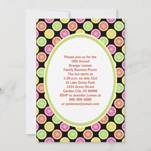 Colourful Citrus Slices Invitation (Back)