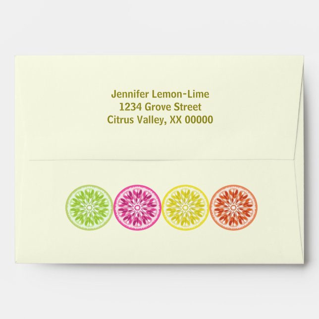 Colourful Citrus Slices Personalised Envelope (Back (Top Flap))