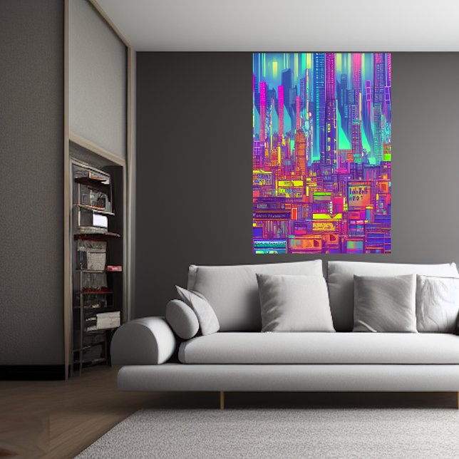 Colourful city | AI Art  Poster (Creator Uploaded)