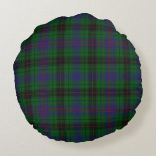 Colourful Clan Davidson Plaid Round Pillow