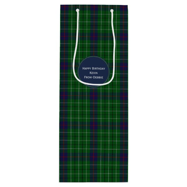Colourful Clan Duncan Plaid Custom Wine Gift Bag (Front)
