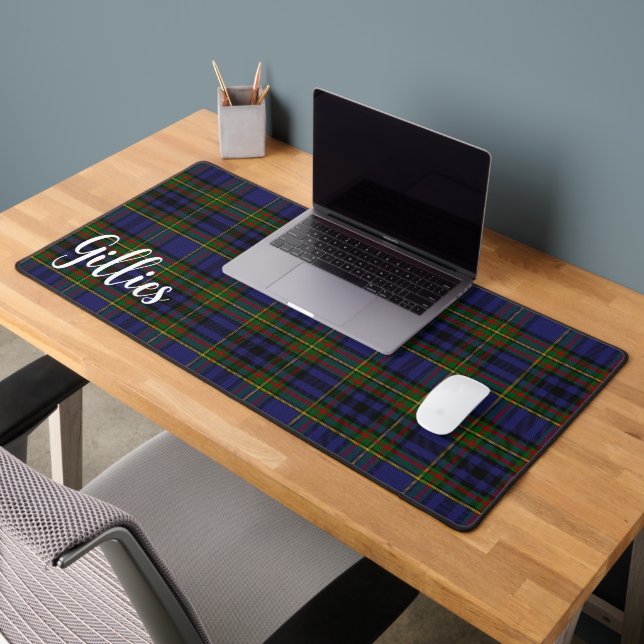 Colourful Clan Gillies Tartan Plaid Desk Mat (Office 2)