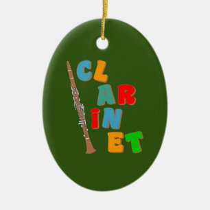 Colourful Clarinet Ceramic Tree Decoration