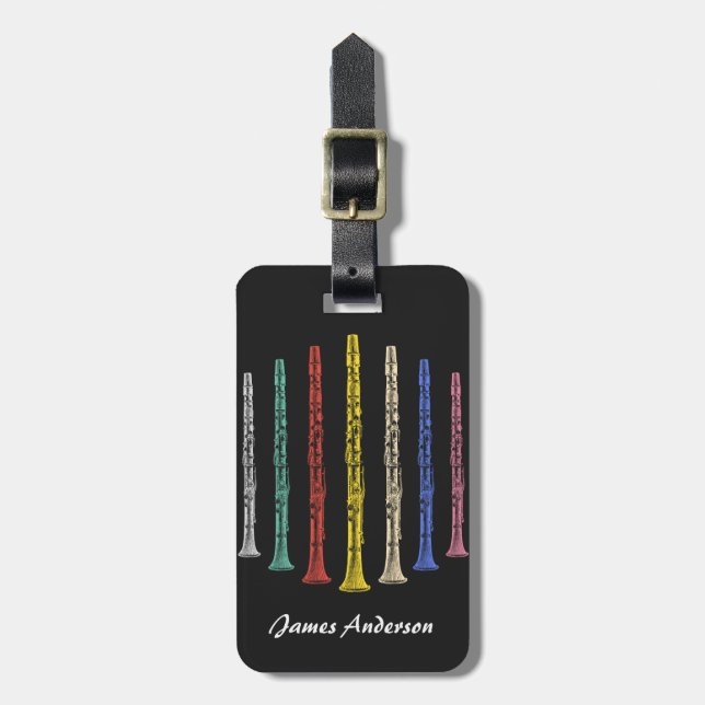 Colourful Clarinets Luggage Tag (Front Vertical)