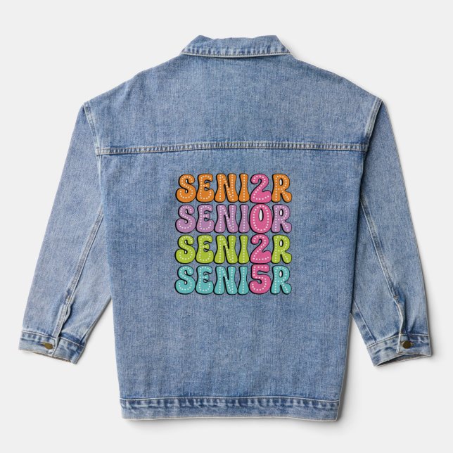 Colourful Class of 2025 Senior Celebration Denim Jacket (Back)
