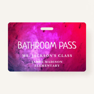 Colourful Classic Back To School Bathroom Hall Pas ID Badge