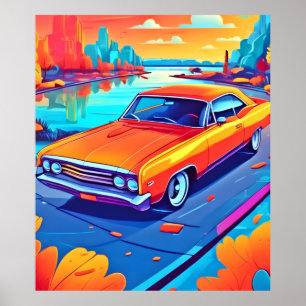 Colourful Classic Ride Design Poster
