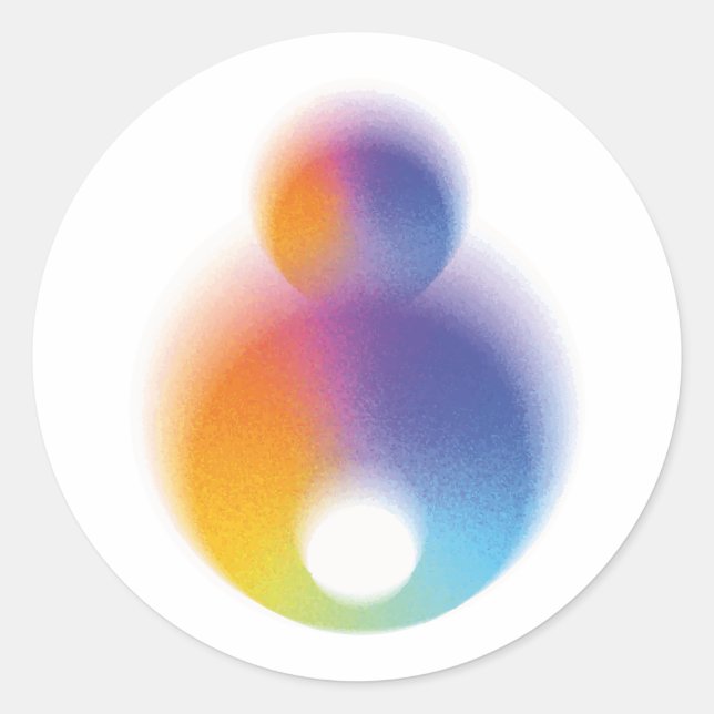 colourful classic round sticker (Front)
