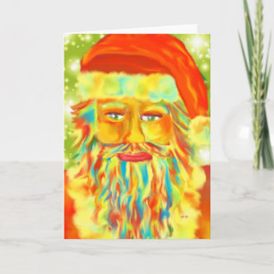 "Colourful Claus" Digital Art Santa Holiday Card