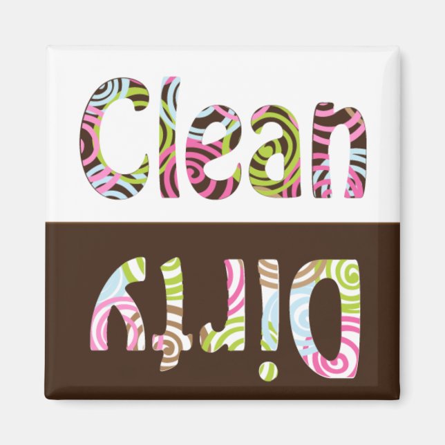 Colourful Clean/Dirty Dish Washer Magnet (Front)