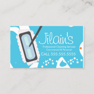 Colourful Cleaning Services Mop Bubbles  Business Card