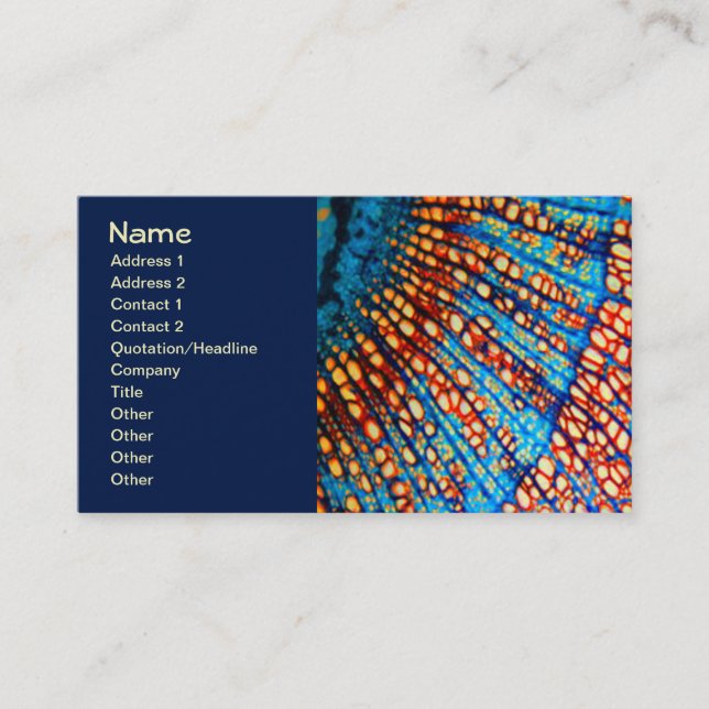 Colourful Clematis Root Nature Mandala Business Card (Front)