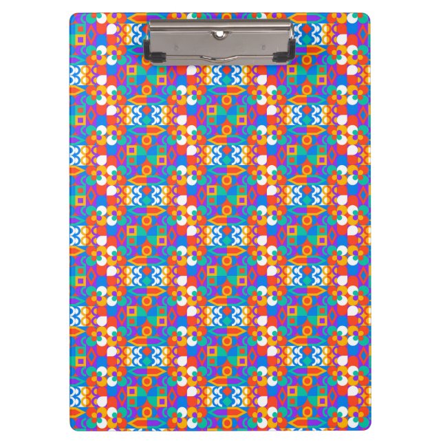Colourful clipboard with a vibrant geometric  (Front)