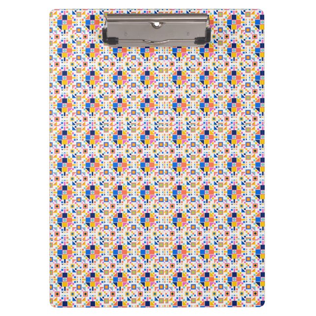 Colourful clipboard with geometric pattern  (Front)