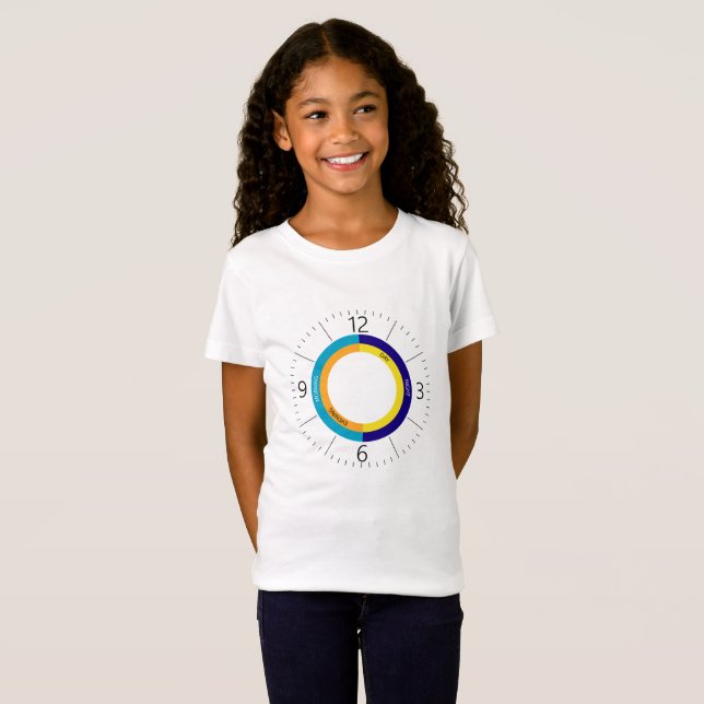 Colourful clock face T-Shirt (Front Full)