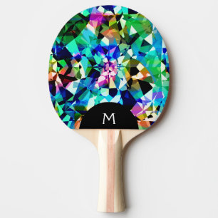 Colourful Close Up Diamonds Cut Pattern Ping Pong Paddle