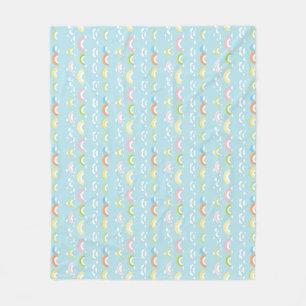 Colourful Cloud and Rainbow Seamless Fleece Blanket