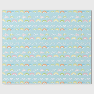 Colourful Cloud and Rainbow Seamless Wrapping Paper