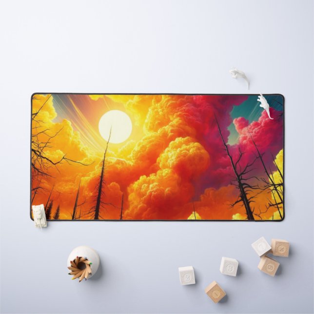 Colourful Cloud Design Desk Mat (Kids Table)
