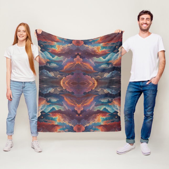 Colourful Cloud Pattern Fleece Cosy & Stylish Home Blanket (In Situ)