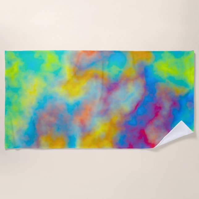 Colourful clouds  beach towel (Front)