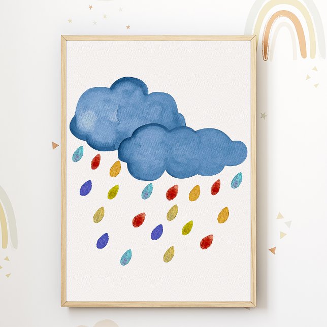  Colourful Clouds Kids Room Poster Nursery Print (Creator Uploaded)