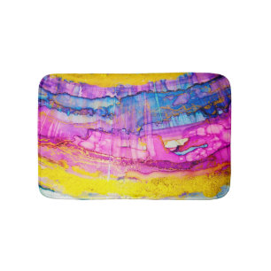 Colourful clouds macro, ink splatter. bath mat